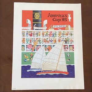 America's Cup '95 - San Diego - Vintage Illustrated Poster